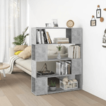 vidaXL Libreria/Divisorio Grigio Cemento 100x24x124 cm