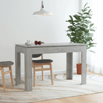 vidaXL Tavolo da Pranzo Grigio Cemento 120x60x76 cm in Truciolato