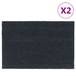 vidaXL Zerbini 2pz Grigio Scuro 40x60 cm Fibra di Cocco