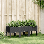 vidaXL Fioriera da Giardino con Gambe Nera 120x40x42 cm in PP