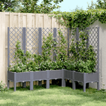 vidaXL Fioriera Giardino con Graticcio Grigia 160x120x142 cm in PP