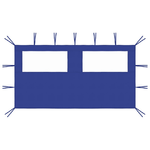 vidaXL Parete con Finestre per Gazebo 4x2 m Blu