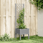 vidaXL Fioriera da Giardino con Graticcio Grigio Chiaro 40x40x142cm PP