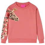 Felpa per Bambini Giraffa con Paillettes Rosa Antico 104