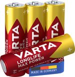 Varta-Longlife-Max-Power-Batteria-Alcalina-AA-Mignon-LR6-1.5V-Blister-da-4-Made-in-Germany