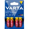 Varta-Longlife-Max-Power-Batteria-Alcalina-AA-Mignon-LR6-1.5V-Blister-da-4-Made-in-Germany