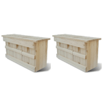 vidaXL Casette per gli Uccelli 2 pz in Legno 44x15,5x21,5 cm