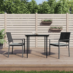 vidaXL Sedie da Giardino con Cuscini 2pz Nere 54x62,5x89 cm Polyrattan