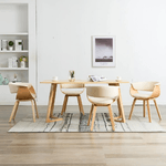 vidaXL Sedie da Pranzo 4 pz in Legno Curvato e Similpelle Crema