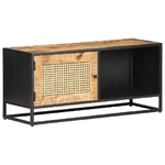 vidaXL Mobile Porta TV 90x30x40 cm in Legno di Mango Grezzo e Canna