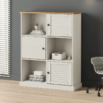 vidaXL Libreria VIGO 90x35x114,5 cm in Legno Massello di Pino Bianco