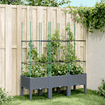 vidaXL Fioriera da Giardino con Traliccio Grigia 120x40x142,5 cm in PP