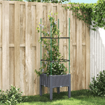 vidaXL Fioriera da Giardino con Traliccio Grigia 40x40x142,5 cm in PP