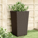 vidaXL Fioriere da Giardino 2 pz Marrone 32,5x32,5x57 cm in PP