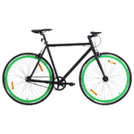 vidaXL Bicicletta a Scatto Fisso Nera e Verde 700c 51 cm