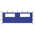 vidaXL Parete con Finestre per Gazebo 6x2 m Blu