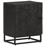 vidaXL Comodino Nero 40x30x50 cm in Legno Massello di Mango e Ferro