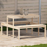 vidaXL Tavolo da Picnic 110x134x75 cm in Legno Massello di Pino