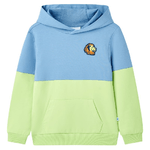 Felpa con Cappuccio per Bambini Blu e Giallo Tenue 104