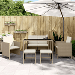 vidaXL Set da Pranzo da Giardino 6 pz con Cuscini Beige in Polyrattan