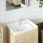 vidaXL Lavandino da Bagno Bianco 71x48x23 cm Rettangolare in Ceramica