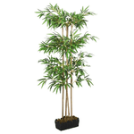 Albero Bambù Artificiale 760 Foglie 120 cm Verde