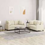 vidaXL Set di Divani 2 pz con Cuscini Crema in Similpelle