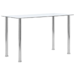 vidaXL Tavolo da Pranzo Trasparente 120x60x75cm Vetro Temperato