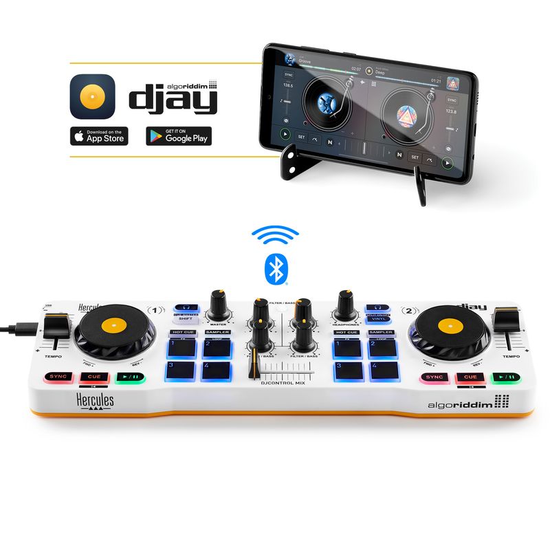 Hercules-DJControl-Mix-–-Controller-DJ-Wireless-Bluetooth-per-Smartphone--iOS-e-Android--–-App-djay-–-2-Banchi