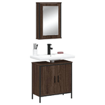 vidaXL Set Mobili da Bagno 2 pz Rovere Marrone in Legno Multistrato