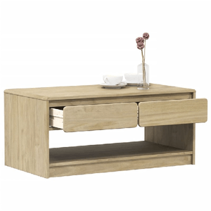 vidaXL Tavolino Salotto SAUDA Rovere 99x55x45 cm Legno Massello Pino