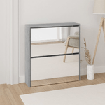 vidaXL Scarpiera con Specchio a 2 Livelli Grigio sonoma 63x17x67 cm