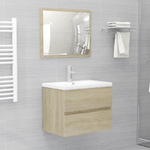 vidaXL Set Mobili da Bagno Rovere Sonoma in Legno ingegnerizzato