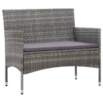 vidaXL Panchina da Giardino 105 cm in Polyrattan Grigio