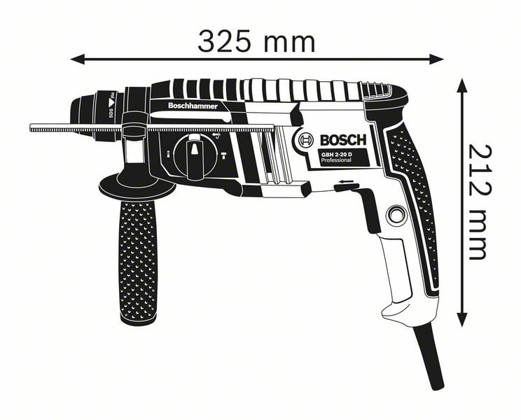 Bosch-0-611-25A-400-martello-perforatore-650-W-1300-Giri-min-SDS-plus