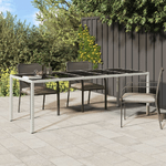 vidaXL Tavolo Giardino Bianco 250x100x75 cm Polyrattan Vetro Temperato