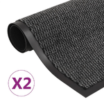 vidaXL Tappeti Antipolvere 2 pz Trapuntati 60x90 cm Antracite