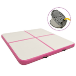 vidaXL Tappetino Ginnastica Gonfiabile e Pompa 200x200x10 cm PVC Rosa