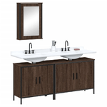 vidaXL Set Mobili da Bagno 3 pz Rovere Marrone in Legno Multistrato