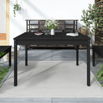 vidaXL Tavolo da Giardino Nero 121x82,5x76 cm Legno Massello di Pino