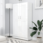 vidaXL Libreria Bianco Lucido 82,5x30,5x150 cm in Legno ingegnerizzato