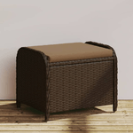 vidaXL Sgabello Giardino con Cuscino Marrone 58x46x46 cm in Polyrattan