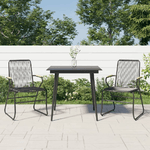 Set da Pranzo da Giardino 3 pz Nero in Rattan PVC