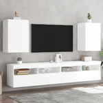 vidaXL Mobili TV a Parete 2pz Bianchi 40,5x30x60 cm Legno ingegnerizzato