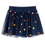 Gonna da Bambina in Tulle a Pois Blu Marino 128