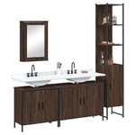 vidaXL Set Mobili da Bagno 4 pz Rovere Marrone in Legno Multistrato