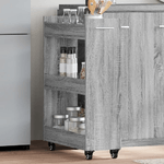 vidaXL Mobile con Ruote Grigio Sonoma 60x22x79 cm in Legno Multistrato