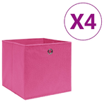 vidaXL Contenitori 4 pz in Tessuto non Tessuto 28x28x28 cm Rosa