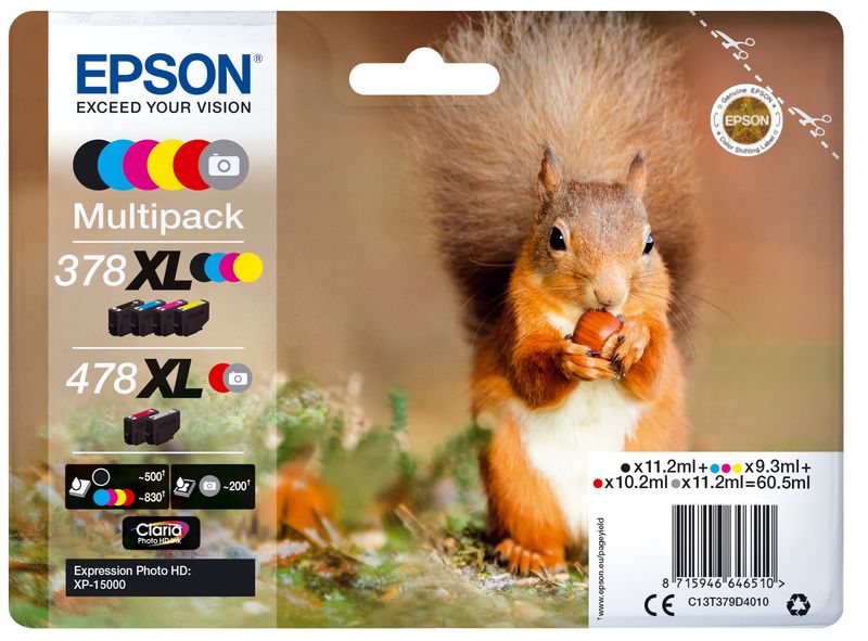 Epson-Squirrel-Multipack-6-colours-378XL---478XL-Claria-Photo-HD-Ink