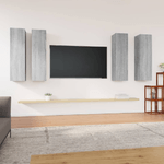 Mobili TV 4 pz Grigio Sonoma 30,5x30x110cm in Legno ingegnerizzato